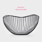 Фруктовница Доляна «Лайн», 26×26×12.5 см, чёрная - Фото 3