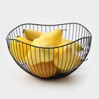 Фруктовница Доляна «Лайн», 26×26×12.5 см, чёрная - Фото 2