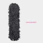 Насадка для плоской швабры Доляна, микрофибра, 62×13 см, цвет серый - Фото 2