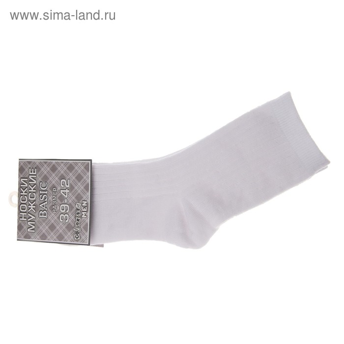 Носки мужские "Collorista basic" СР001 белый, р.39-42, 75% хлопок, 20% па, 5% эластан - Фото 1