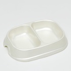 Миска 2×200 мл, белая перламутровая - Фото 2