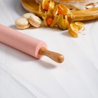 Скалка Доляна «Сахаринка», 30×4.3 см, силикон, рабочая часть 17 см, цвет розовый - Фото 7