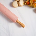 Скалка Доляна «Сахаринка», 30×4.3 см, силикон, рабочая часть 17 см, цвет розовый - Фото 8