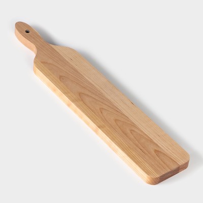Доска для подачи шотов с ручкой Доляна, 45×9×1.8 см, на 6 рюмок, d=3.9 см, с пропиткой, дерево берёза