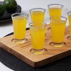 Доска для подачи шотов Доляна, 25×20×1.8 см, на 6 рюмок, d=5 см, с пропиткой, дерево берёза - Фото 4