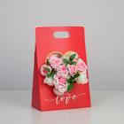 Переноска для цветов «Love», красная, 24 × 12,5 × 37 см - фото 9218798