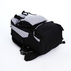 Рюкзак туристический, 65 л, отдел на молнии, 3 наружных кармана, цвет чёрный/зелёный/серый - фото 7543036