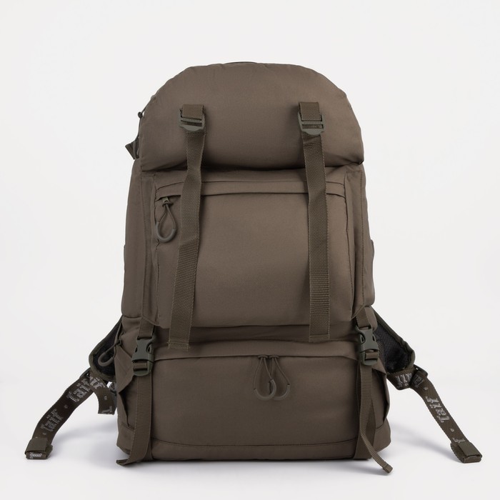 Рюкзак туристический, 40 л, отдел на молнии, 3 наружных кармана, цвет хаки - Фото 1