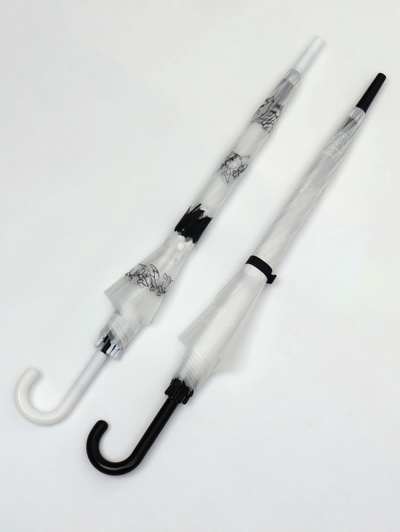 Зонт - трость полуавтоматический, Funny kitten, 8 спиц, R=47/55 см, D = 94 см, МИКС