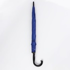 Зонт - трость полуавтоматический, «Однотонный», 8 спиц, R = 52/60 см, D = 120 см, цвет синий - Фото 8