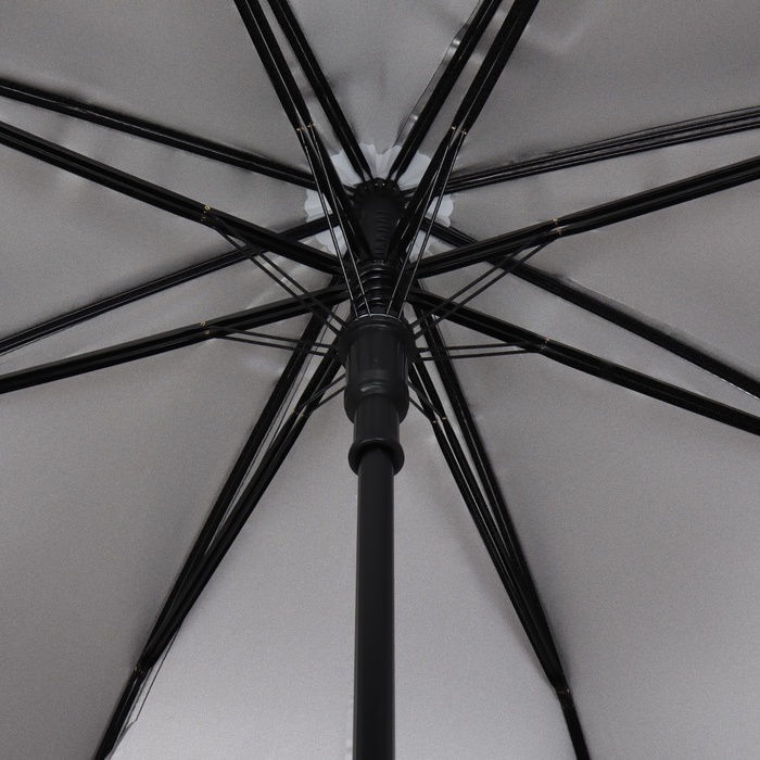 Зонт - трость полуавтоматический «Однотонный», 8 спиц, R = 58 см, цвет чёрный - фото 1907213946