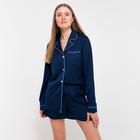 Комплект женский (сорочка, шорты) MINAKU: Light touch цвет синий, размер 50 - фото 318495205
