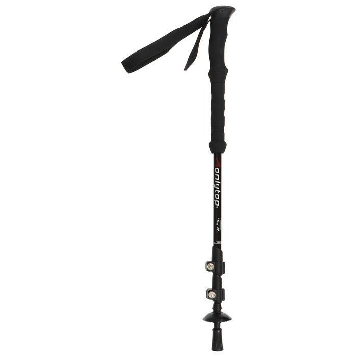Палка для скандинавской ходьбы ONLITOP, телескопическая, 3 секции, до 135 см, 1 шт., цвет чёрный