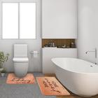 Набор ковриков для ванной Этель "Home" 2 шт, 80х50 см, 50х40 см, велюр - фото 10765061