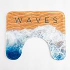 Набор ковриков для ванной Этель "Waves" 2 шт, 80х50 см, 50х40 см, велюр - Фото 3