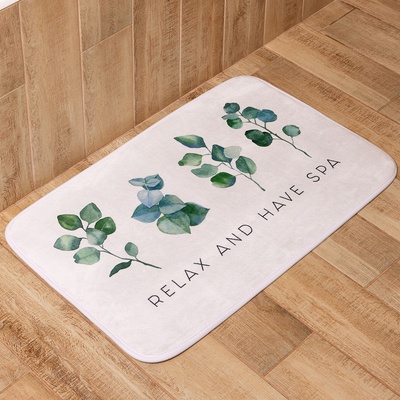 Коврик для ванной «Этель. Эвкалипт», 80×50 см, велюр