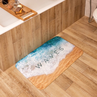 Коврик для ванной «Этель» Waves, 80×50 см, велюр