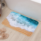 Коврик для ванной Этель "Waves", 80х50 см, велюр - фото 9536027