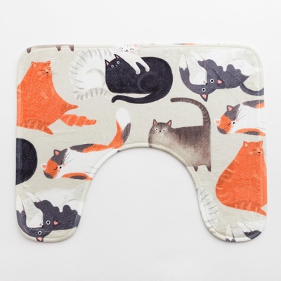 Коврик для ванной Этель «Котики», 50×40 см, велюр