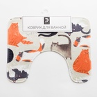 Коврик для ванной Этель "Котики", 50х40 см, велюр - фото 32180601