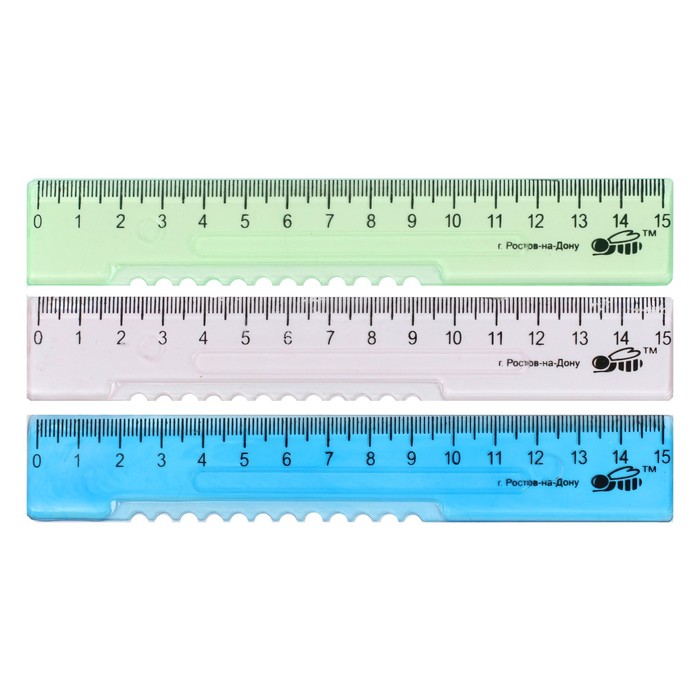 Линейка пластиковая Calligrata, 15 см, для первоклассника, МИКС - Фото 1