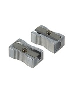 Точилка металлическая Calligrata, прямоугольная, серебристая - Фото 4