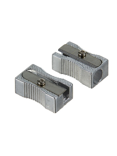 Точилка для карандашей одинарная Calligrata «Командор», металлический корпус, серебристая