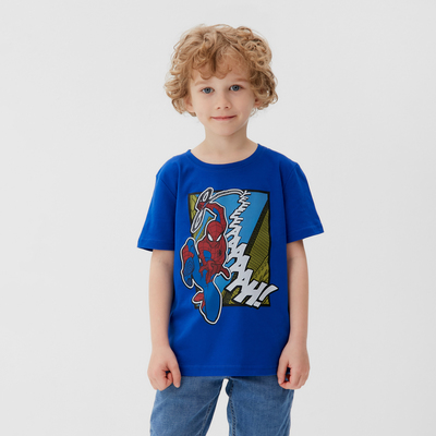 Футболка детская Spider, Человек-Паук, рост 86-92, синий