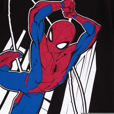 Футболка детская Человек-Паук, рост 86-92 см, чёрная