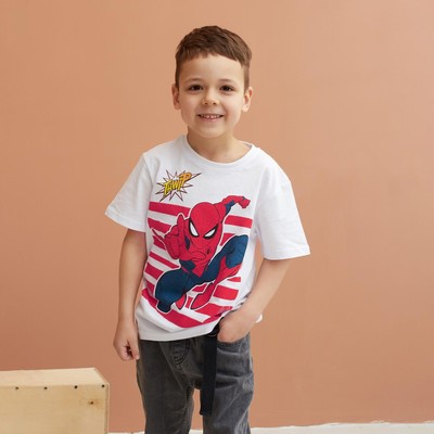 Футболка детская «Человек-Паук», рост 110-116 см, белая