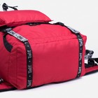Рюкзак туристический, 65 л, отдел на молнии, 3 наружных кармана, цвет чёрный/бордовый - Фото 3