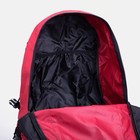Рюкзак туристический, 65 л, отдел на молнии, 3 наружных кармана, цвет чёрный/бордовый - Фото 5