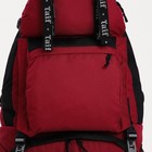 Рюкзак туристический, 65 л, отдел на молнии, 3 наружных кармана, цвет чёрный/бордовый - Фото 7