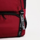 Рюкзак туристический, 65 л, отдел на молнии, 3 наружных кармана, цвет чёрный/бордовый - Фото 8