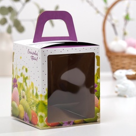 Коробка подарочная пасхальная с окном «Счастливой Пасхи!», 15?15?18 см (комплект 5 шт)