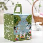 Коробка подарочная пасхальная с окном «Пасхальные кролики», 15×15×18 см - Фото 2