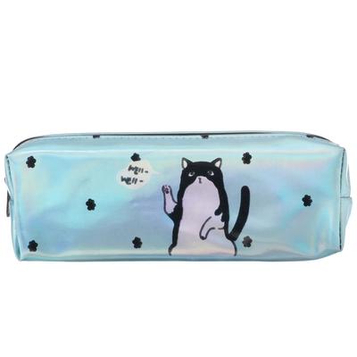 Пенал школьный Calligrata «Кот», на молнии, 1 отделение, голографический, с рисунком, МИКС