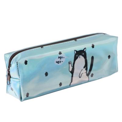 Пенал школьный Calligrata «Кот», на молнии, 1 отделение, голографический, с рисунком, МИКС