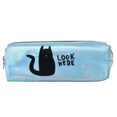 Пенал школьный Calligrata «Кот», на молнии, 1 отделение, голографический, с рисунком, МИКС