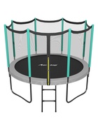 Батут ONLYTOP, d=366 см, высота сетки 173 см, с лестницей, цвет серый/салатовый - фото 6261803