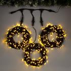 Гирлянда «Клип-лайт» 3 нити по 20 м, IP44, УМС, тёмная нить, 399 LED, свечение тёплое белое, 8 режимов, 24 В - Фото 1