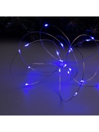 Гирлянда «Нить» 2 м роса, IP20, серебристая нить, 20 LED, батарейки CR2032×2 (в комплекте), свечение синее - Фото 5