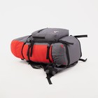 Рюкзак туристический, 70 л, отдел на шнурке, наружный карман, 2 боковых кармана, цвет серый/красный - Фото 6