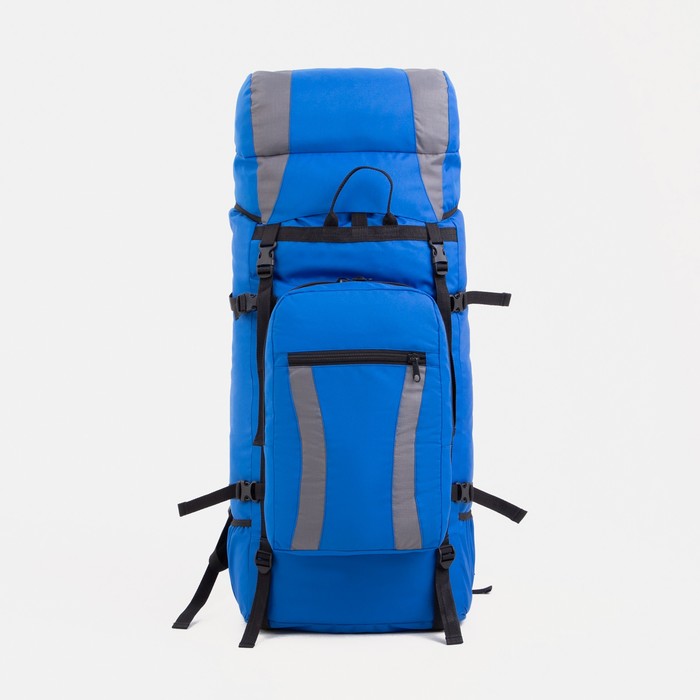 Рюкзак туристический, 120 л, отдел на шнурке, наружный карман, 2 боковые сетки, цвет синий/голубой - Фото 1