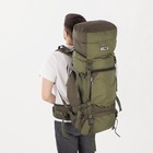 Рюкзак туристический, Taif, 65 л, отдел на шнурке, 2 наружных кармана, 2 боковых кармана, цвет оливковый - Фото 9