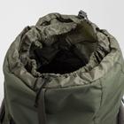 Рюкзак туристический, 120 л, отдел на шнурке, 2 наружных кармана, 2 боковых кармана, цвет тёмно-оливковый - Фото 5
