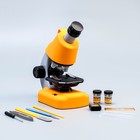 Микроскоп "Юный биолог" кратность до х1200, желтый, подсветка - Фото 1