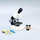 Микроскоп "Юный биолог" кратность до х1200, белый, подсветка - Фото 1