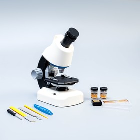 Микроскоп 'Юный биолог' кратность до х1200, белый, подсветка