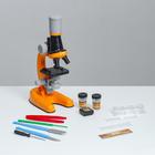 Микроскоп "Юный ботаник" кратность до х1200, оранжевый, подсветка - фото 4952188